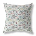 Palacedesigns 20 in. Light Green & Gray Roses Indoor & Outdoor Throw Pillow PA3099271